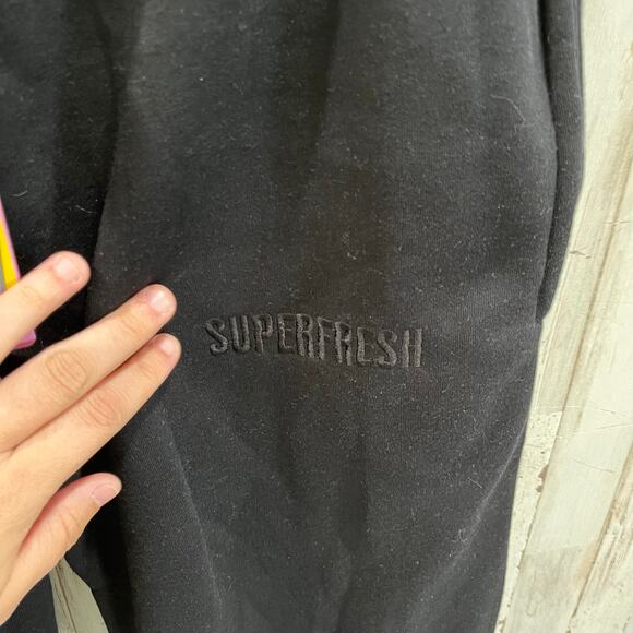 New! Superfresh Baggies Black Flame Limited Edition Sweat pants Men’s Small - Picture 2 of 8